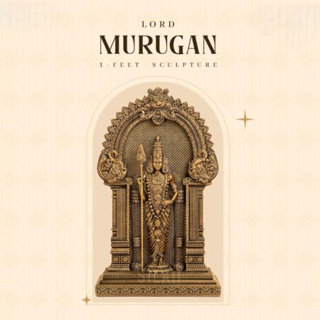 Lord Murugan Statue | Antique Bronze | Handmade Sculpture | 2.1kg - Image 3