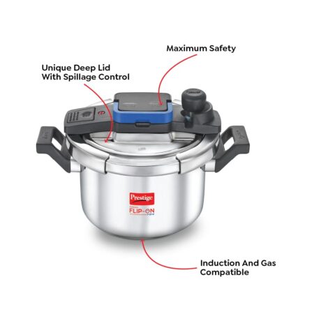 Prestige 5L Svachh FLIP-ON Stainless Steel Tri-ply bottom Pressure Cooker - Image 4