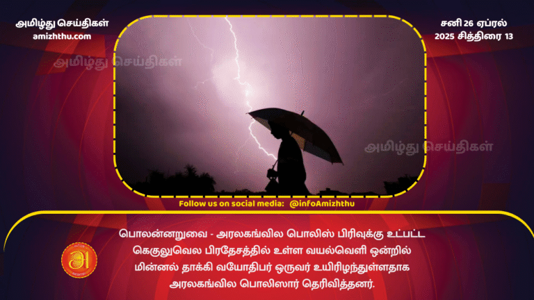 26 APRIL 2025 - man died by thunder in srilanka
