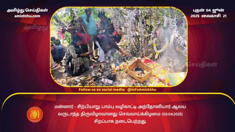04JUNE2025 - The annual festival of the Mannar - Sirpiyaru Snake Guide Anthony Temple was held on Tuesday (03.04.2025) in a special way