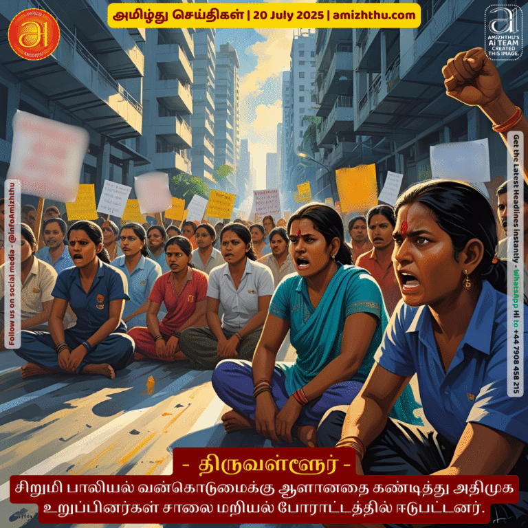 20-july-2025 - AIADMK members blockade and block roads to condemn sexual assault on a minor girl