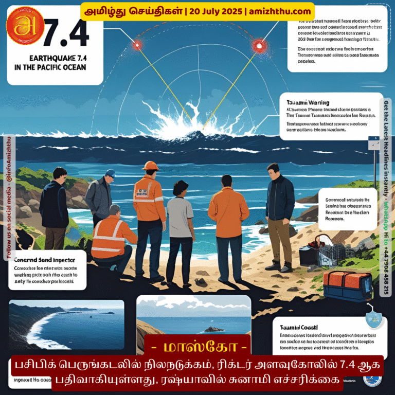 20-july-2025 - Earthquake in the Pacific Ocean- registered at 7.4 on the Richter scale- Tsunami warning in Russia