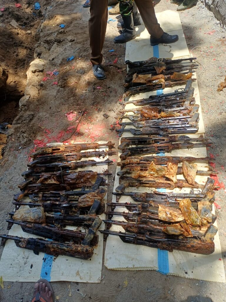 A large quantity of explosives and weapons were discovered on private land in Kotadi (1)