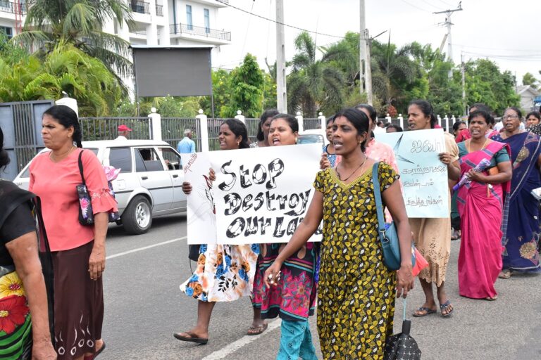 Continued protest against the construction of a wind farm and the mining of mineral sand in Mannar (4)