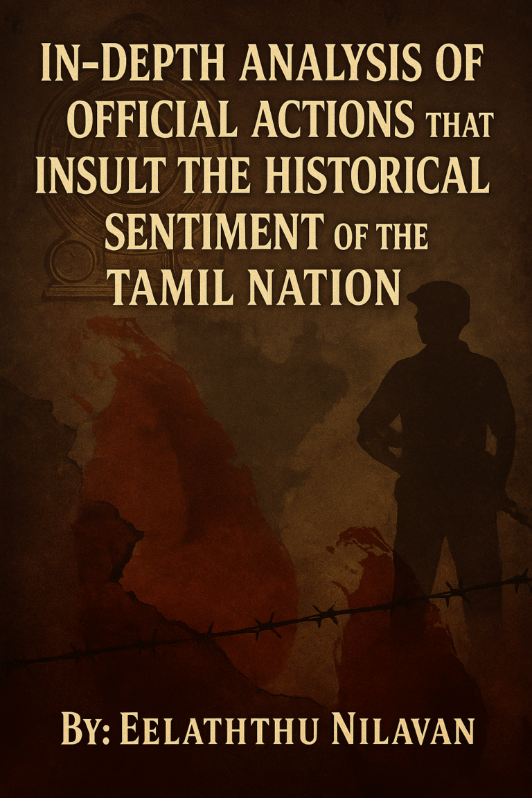 the Official Conduct that Insults the Historical Sentiment of the Tamil Nation