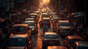 In Tamil Nadu, India, traffic zam